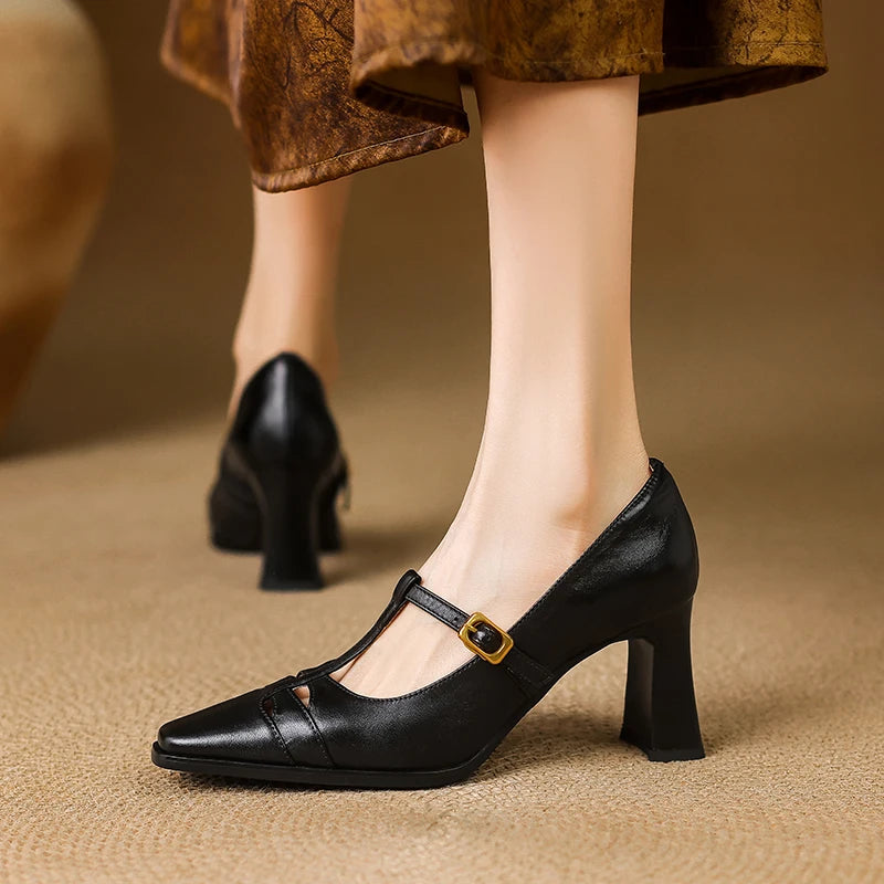 Tyla Genuine Leather Heels