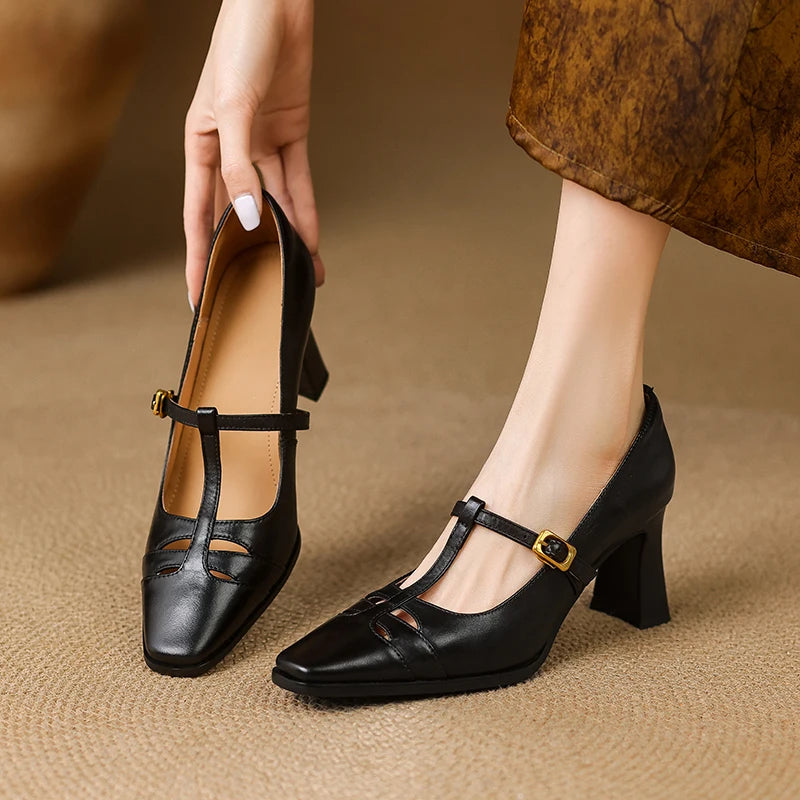 Tyla Genuine Leather Heels