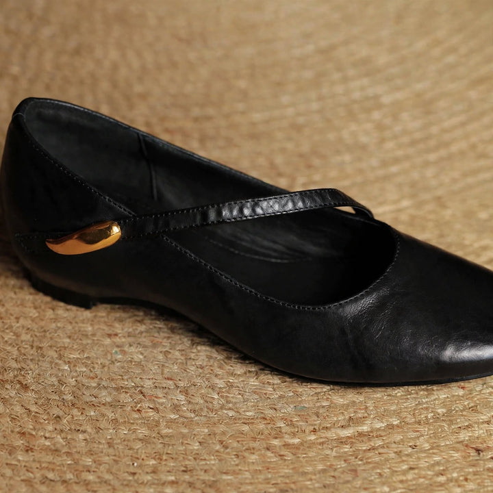 June Genuine Leather Flats