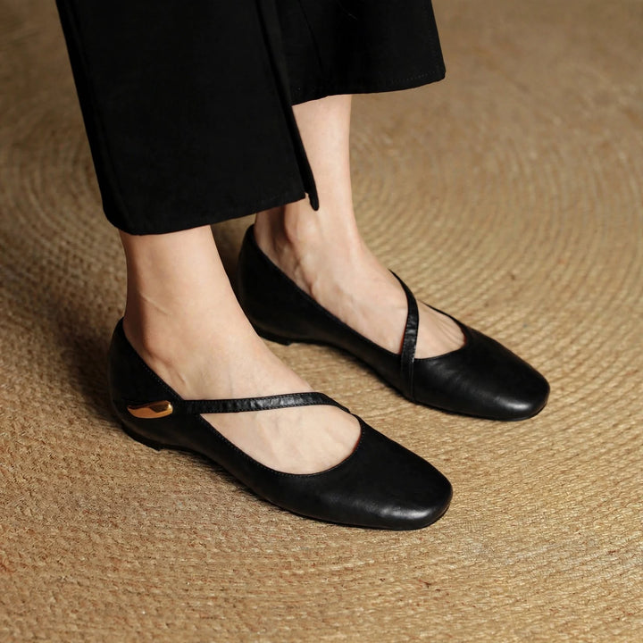 June Genuine Leather Flats