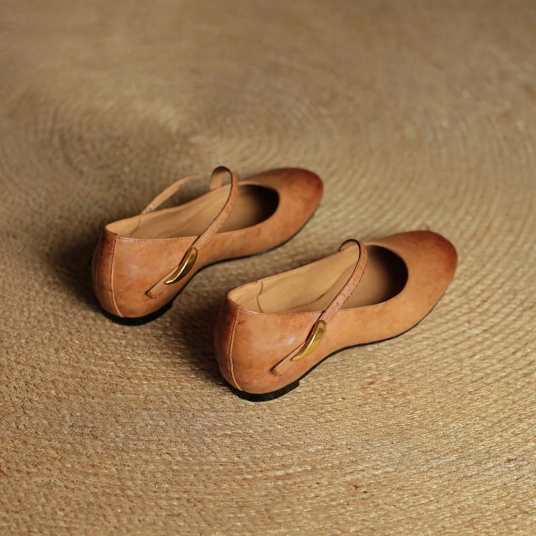 June Genuine Leather Flats