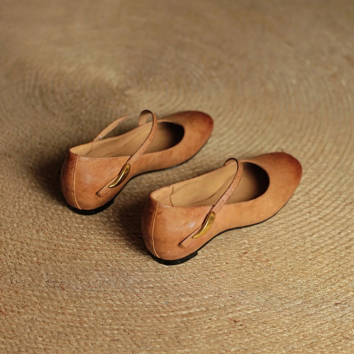 June Genuine Leather Flats