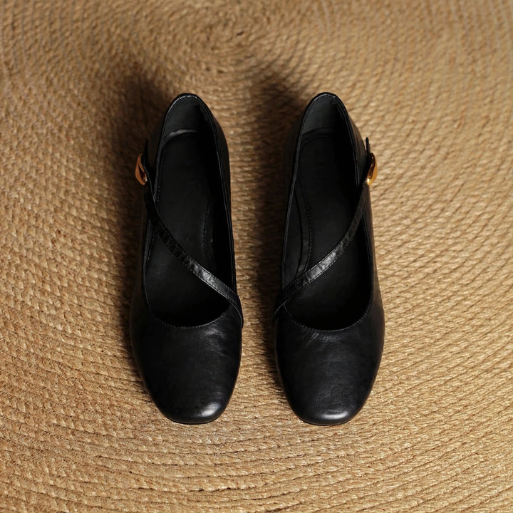 June Genuine Leather Flats
