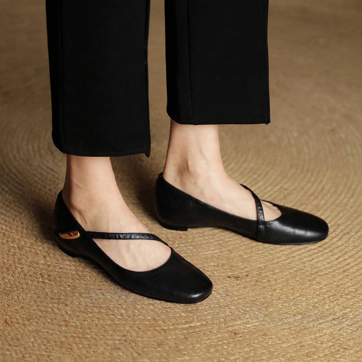 June Genuine Leather Flats