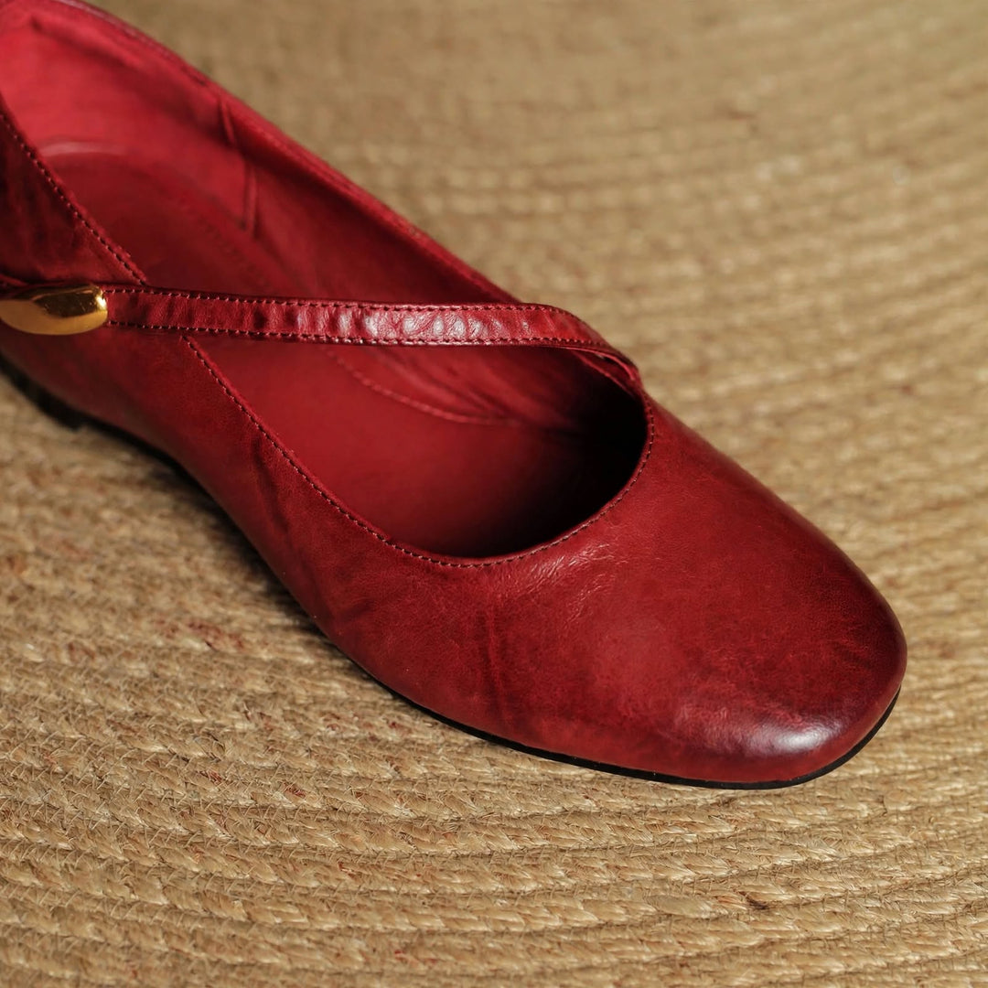 June Genuine Leather Flats