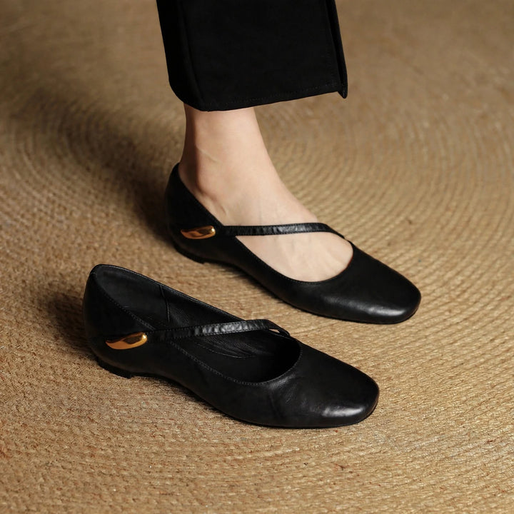 June Genuine Leather Flats