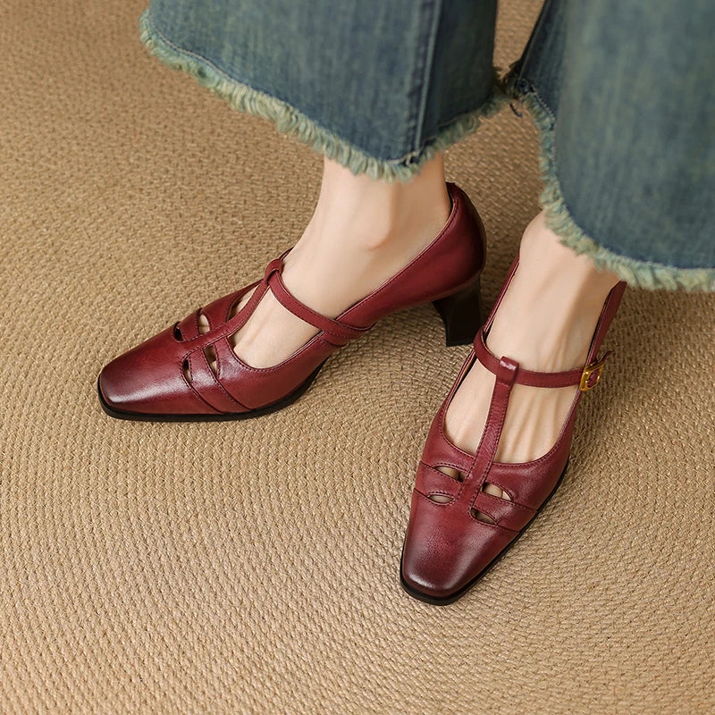 Tyla Genuine Leather Heels