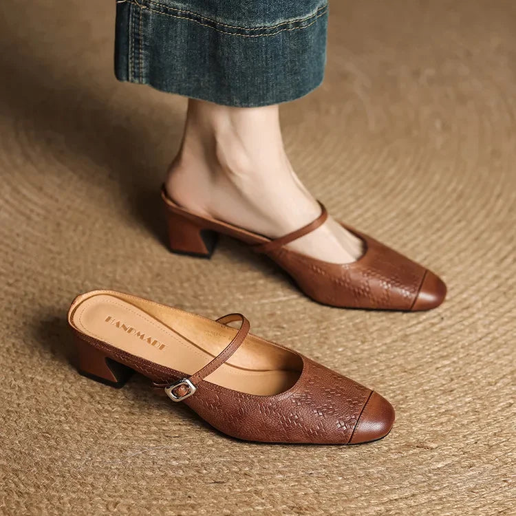 Becky Genuine Leather Mules