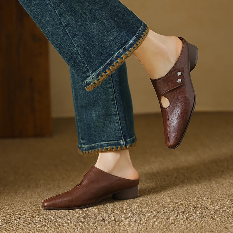 Olga Genuine Leather Mules