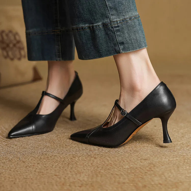 Elle Genuine Leather Heels