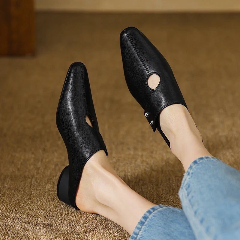 Olga Genuine Leather Mules