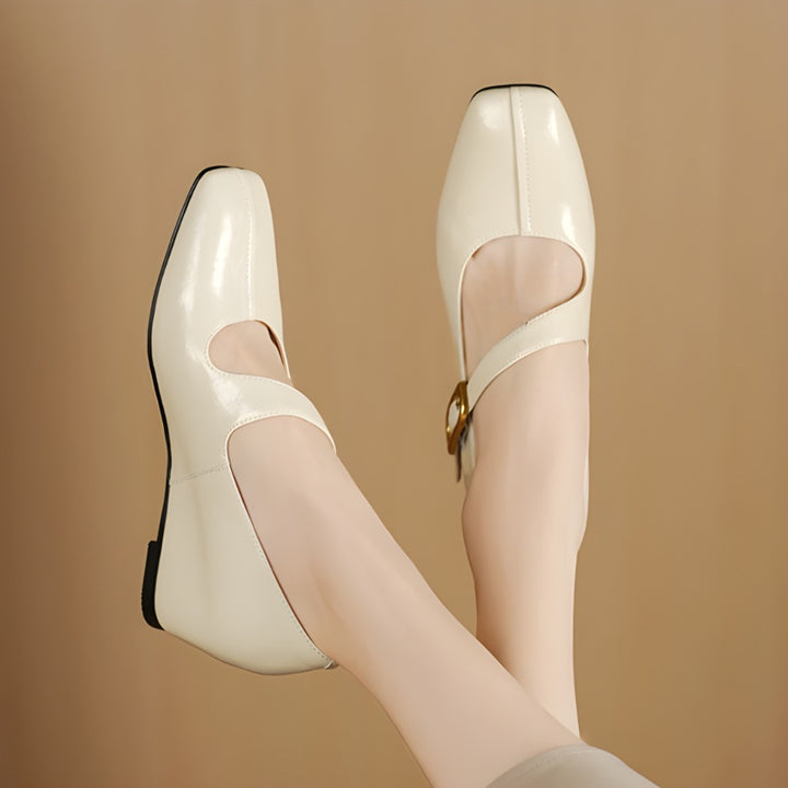 Viora Genuine Leather Mary Jane Heels
