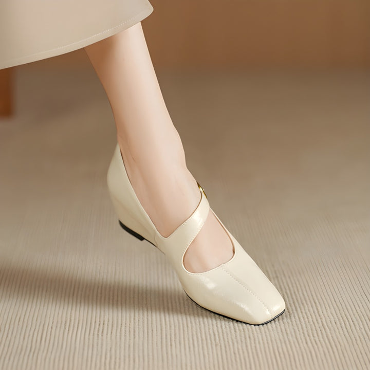 Viora Genuine Leather Mary Jane Heels