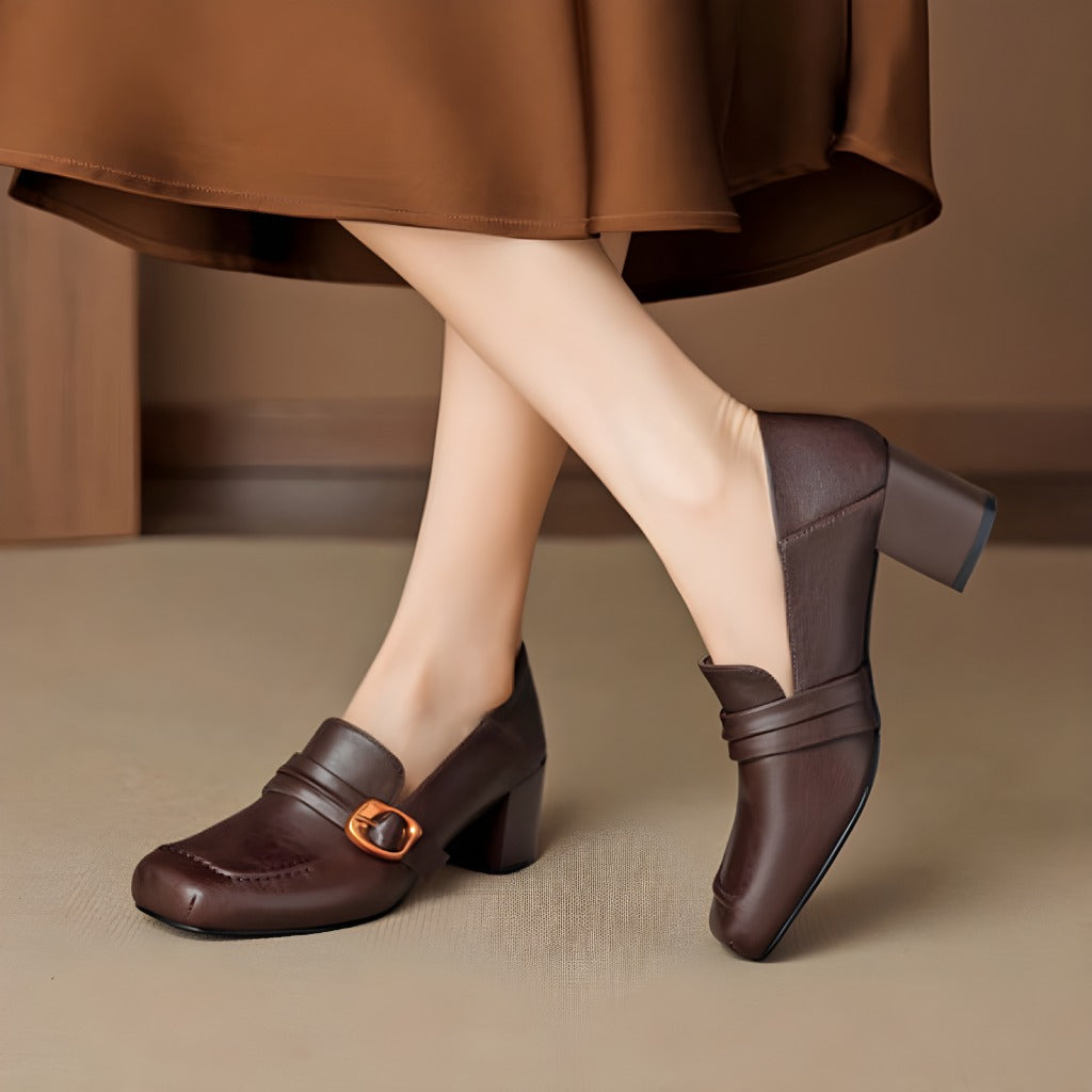 Sazia Genuine Leather Heels
