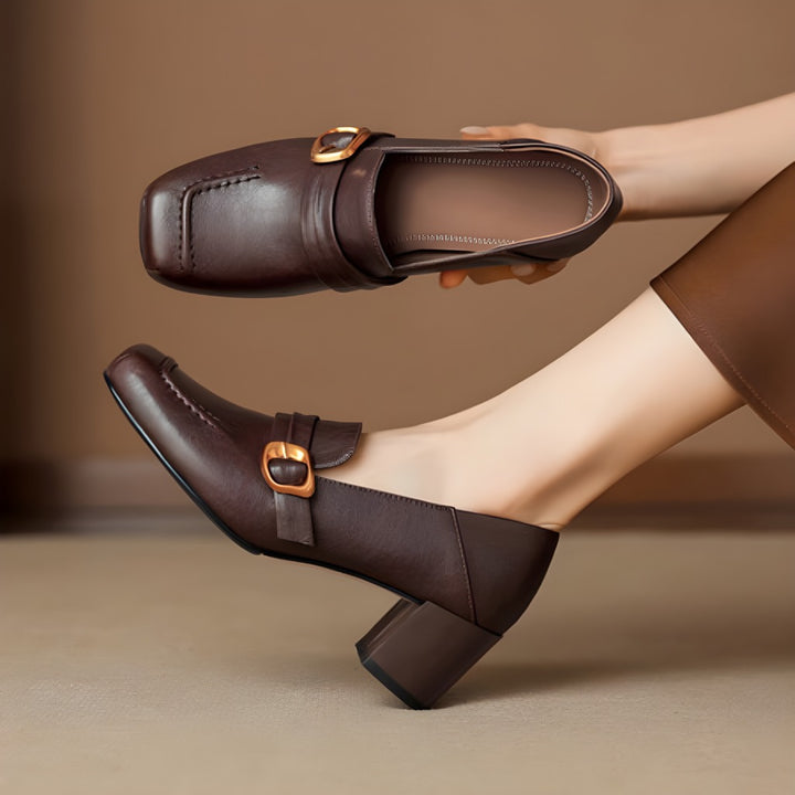 Sazia Genuine Leather Heels