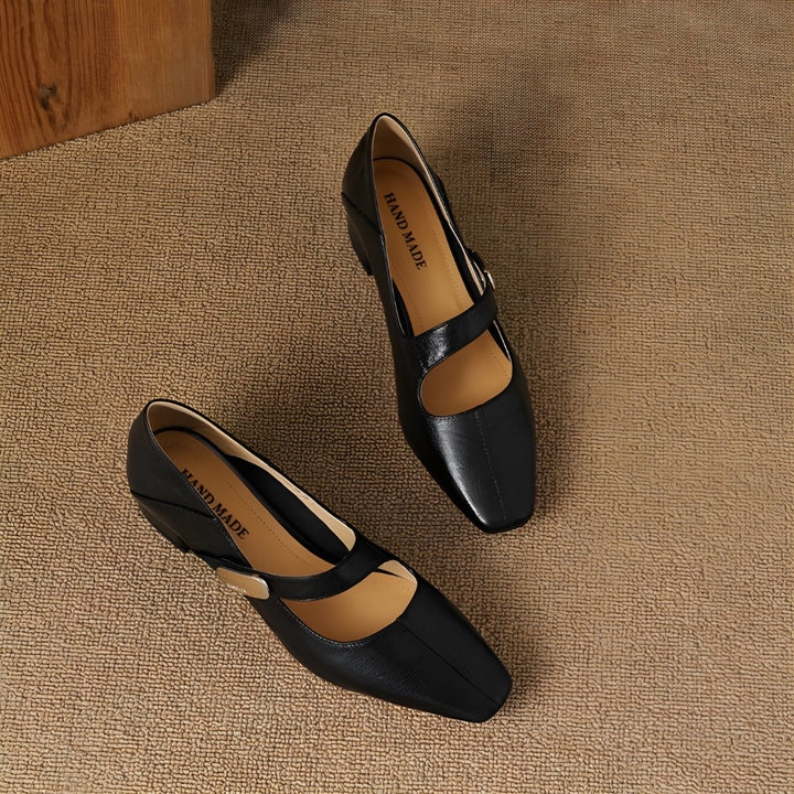 Quera Chiseled Toe Mary Jane Leather Pumps