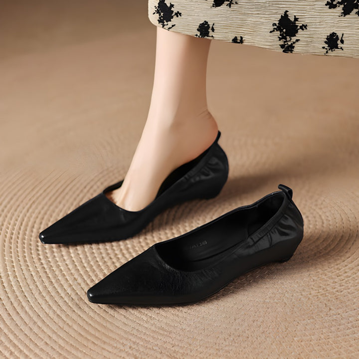 Belin Genuine Leather Pointed-Toe Pumps