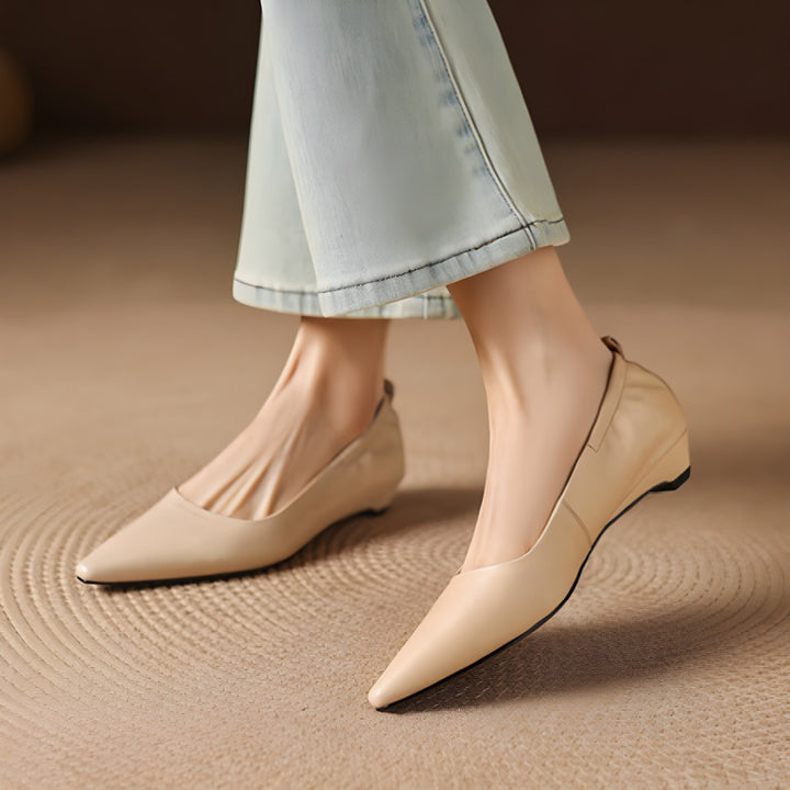 Belin Genuine Leather Pointed-Toe Pumps