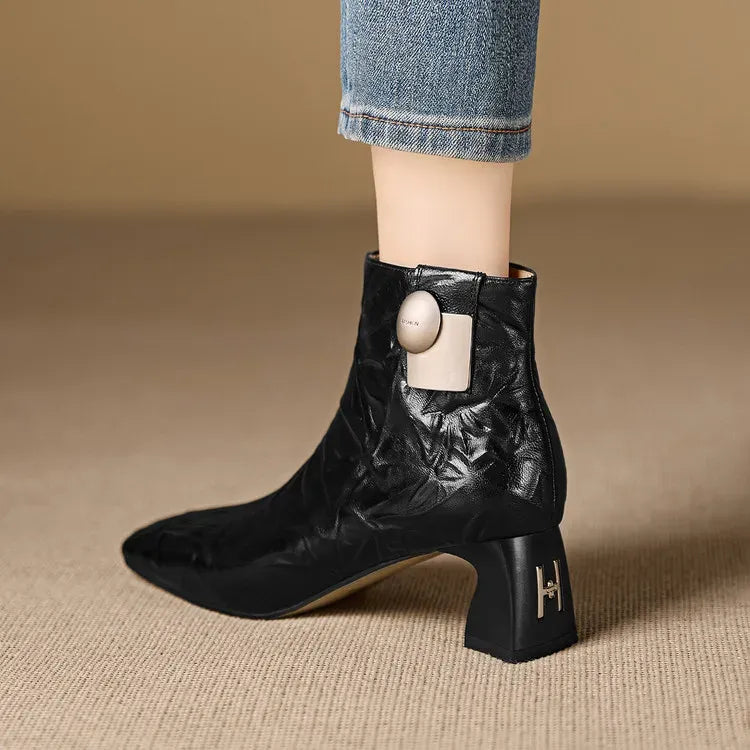 Marina Genuine Leather Ankle Boots — photo 8
