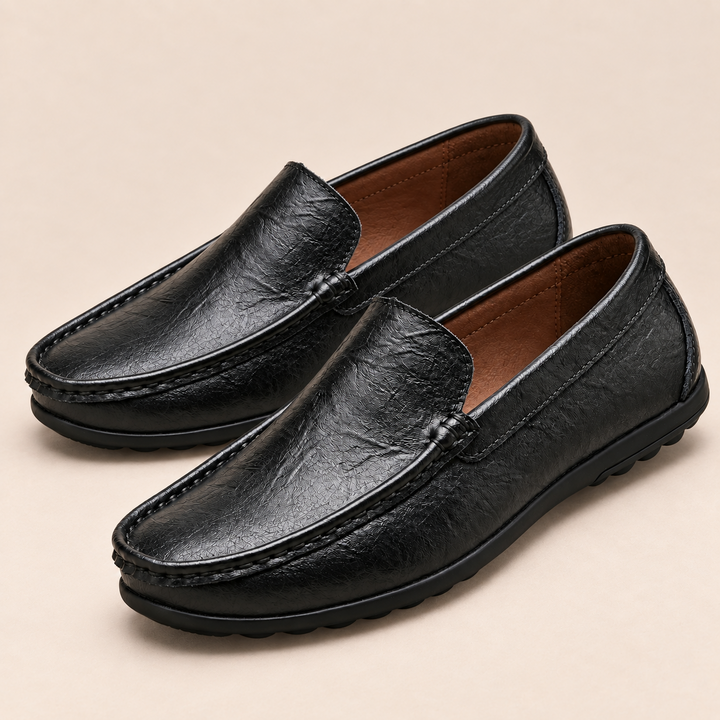 Tarek Genuine Leather Moc Toe Loafers