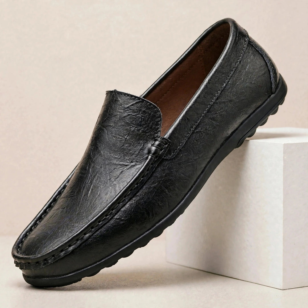 Tarek Genuine Leather Moc Toe Loafers