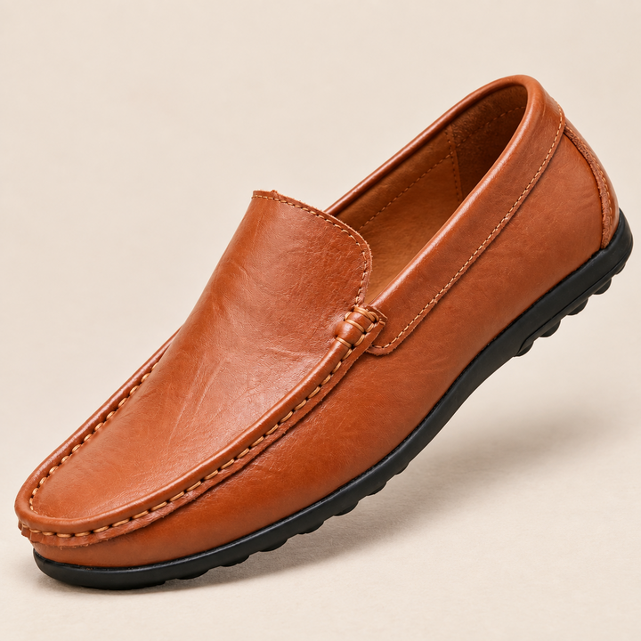 Tarek Genuine Leather Moc Toe Loafers
