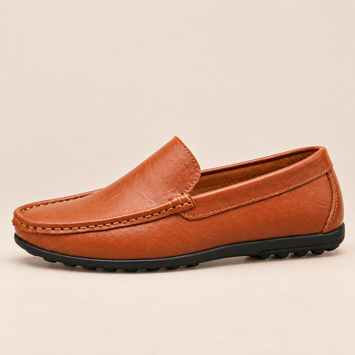 Tarek Genuine Leather Moc Toe Loafers