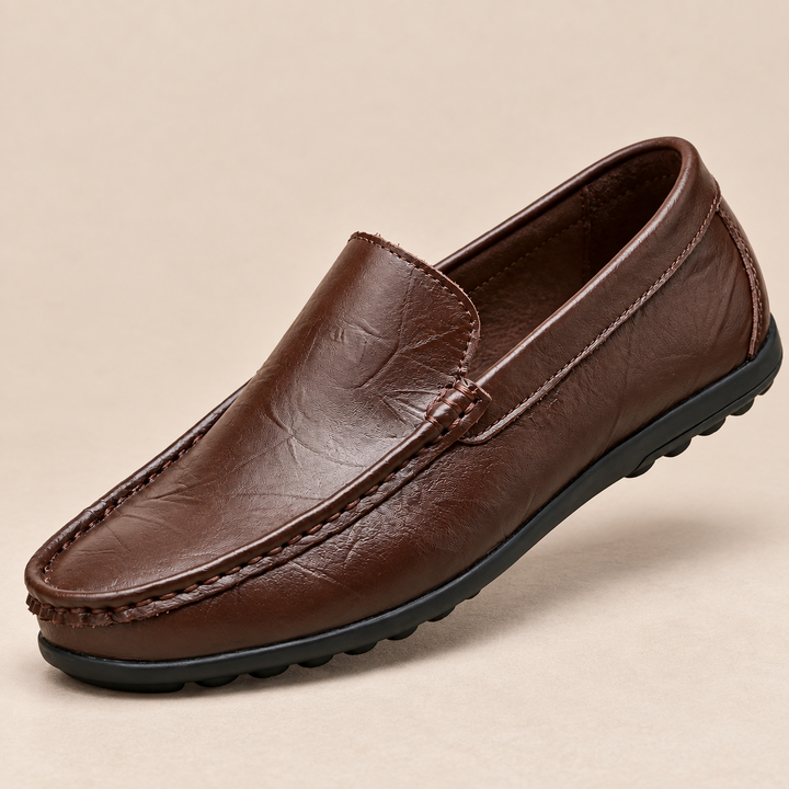 Tarek Genuine Leather Moc Toe Loafers