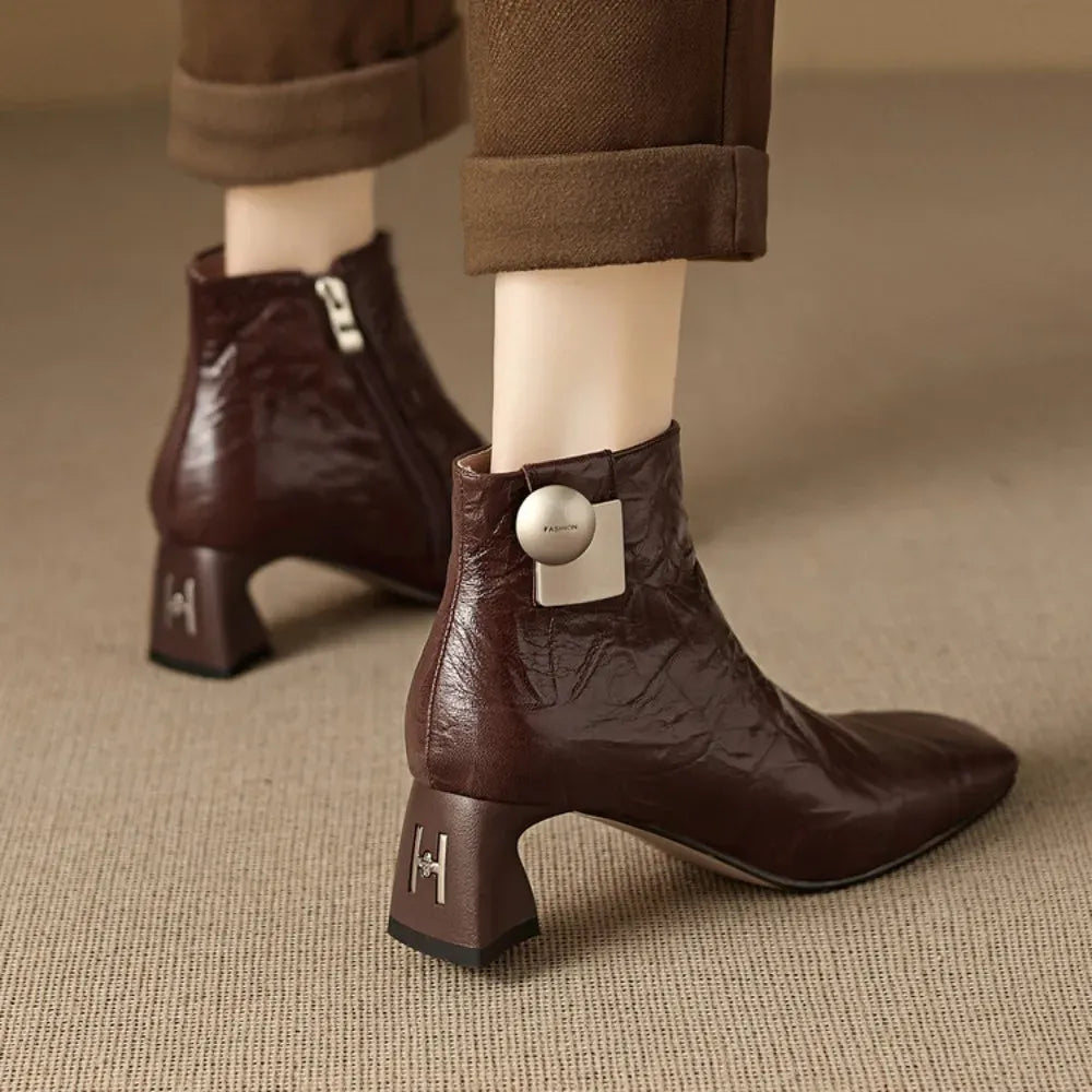 Marina Genuine Leather Ankle Boots — photo 24