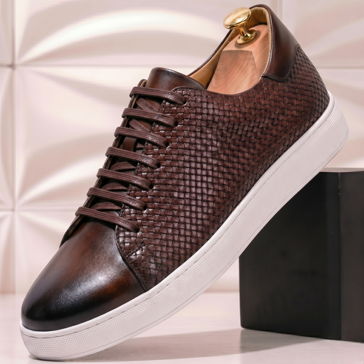 Ezar Cowhide Leather Sneakers