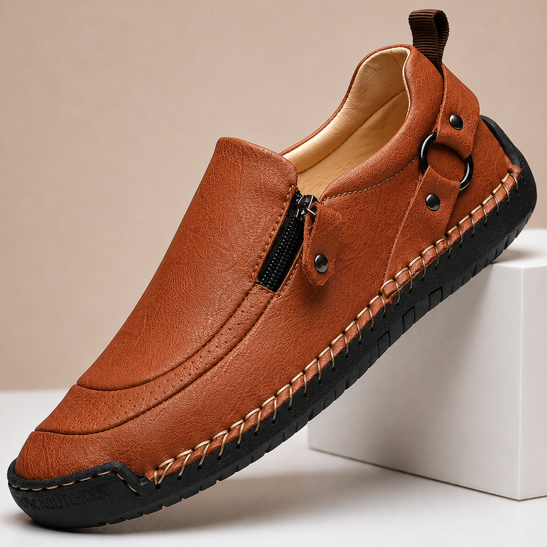 Amar Textured Leather Loafers