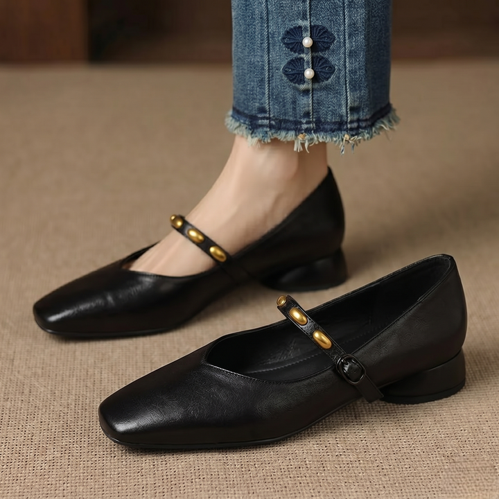 Zyra Genuine Leather Flats