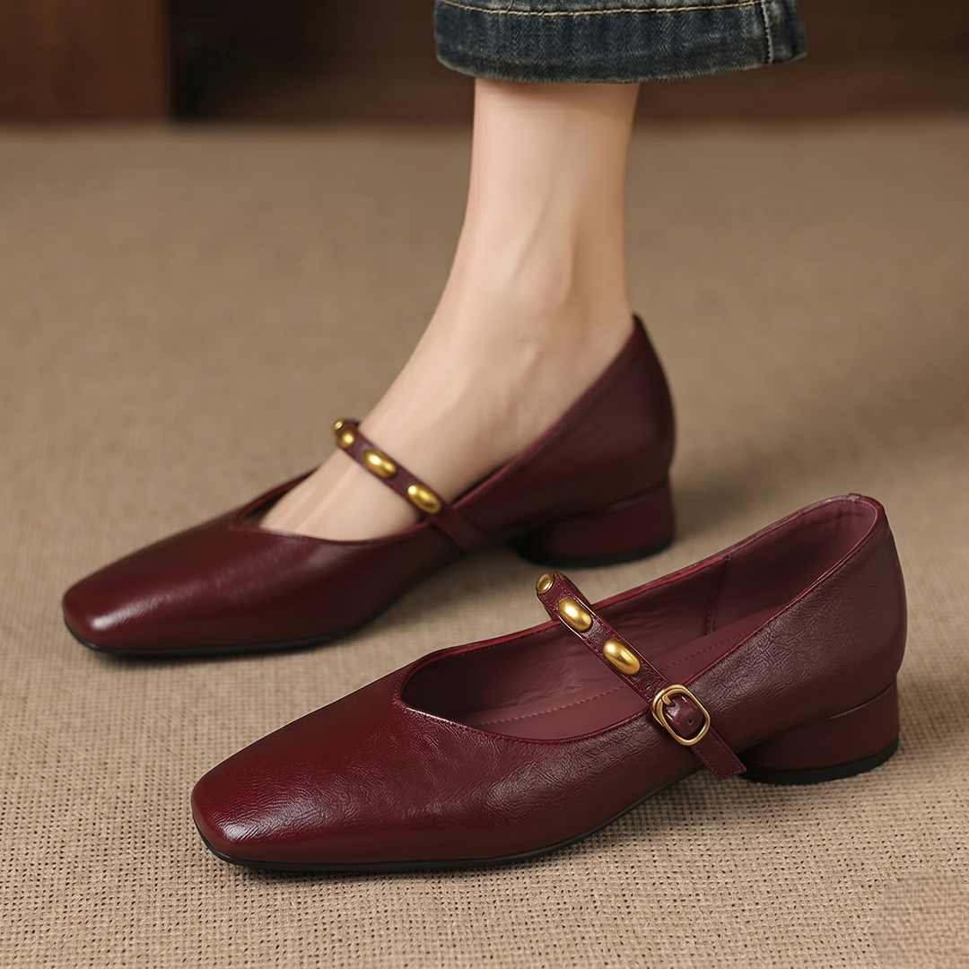 Zyra Genuine Leather Flats