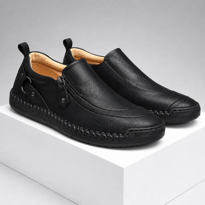 Amar Textured Leather Loafers
