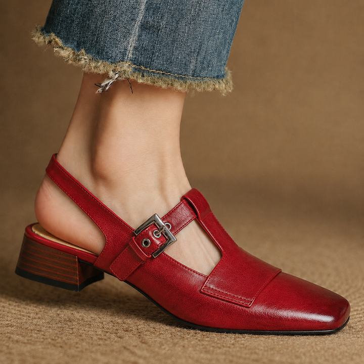 Vezia Genuine Leather Slingbacks