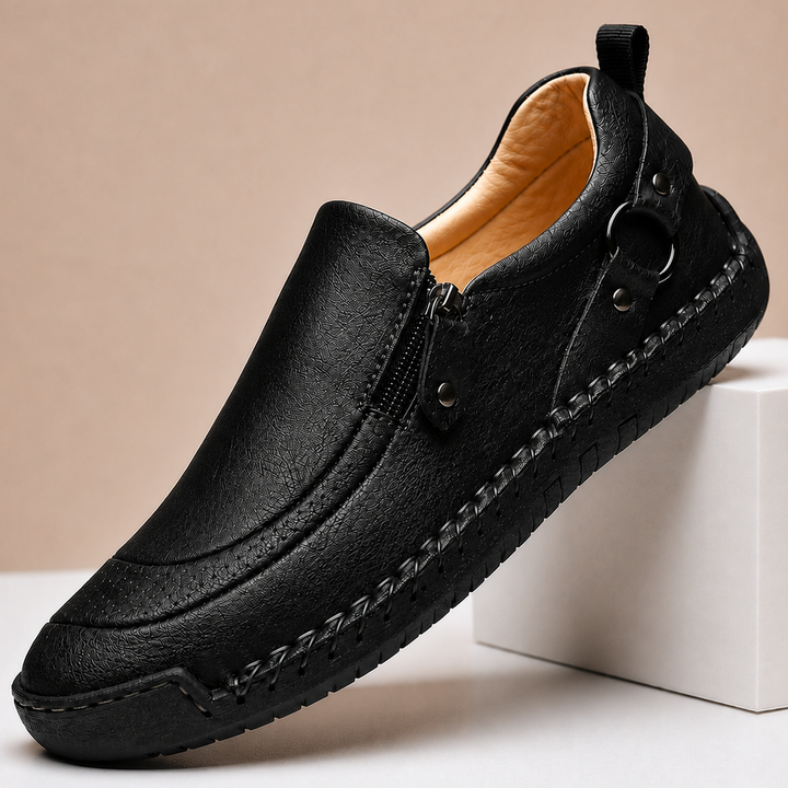 Amar Textured Leather Loafers