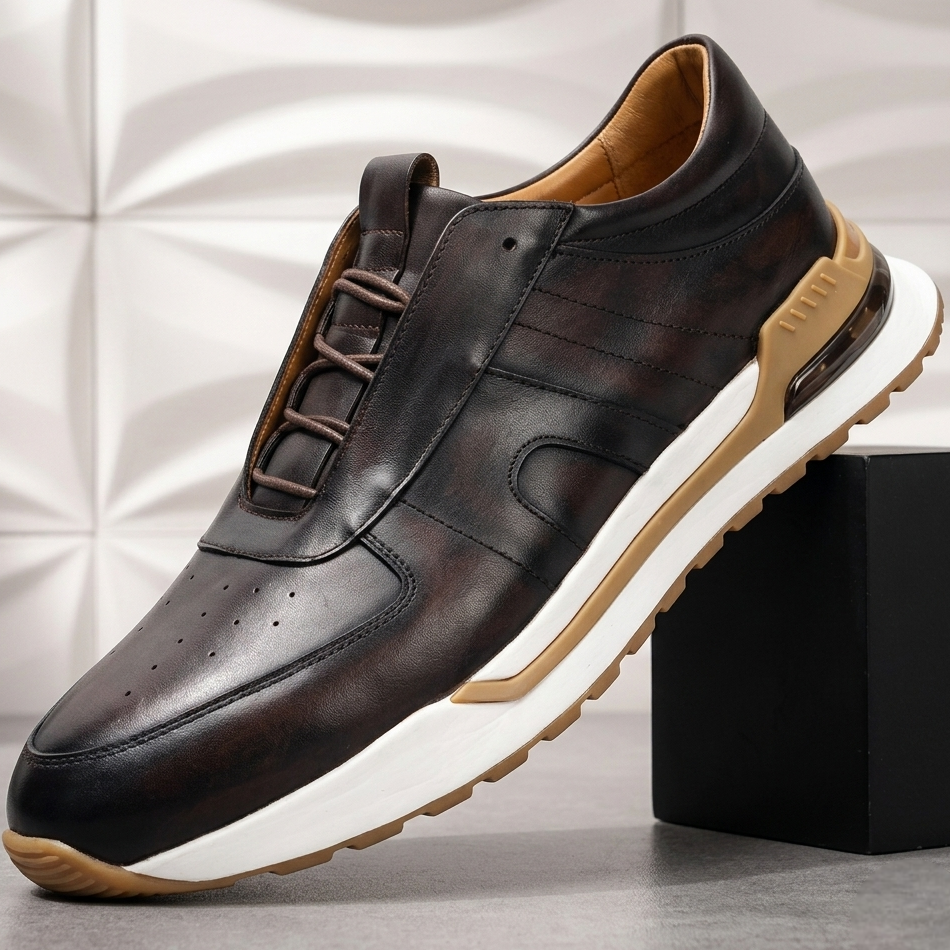 Elvano Cowhide Leather Sneakers