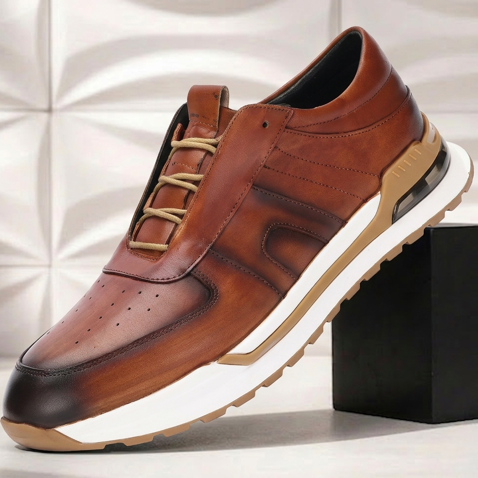 Elvano Cowhide Leather Sneakers